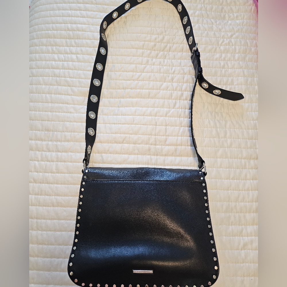 Rebecca Minkoff Black Studded Leather Shoulder Bag - Picture 3 of 8